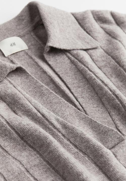 H&M - Collared rib-knit jumper - beige