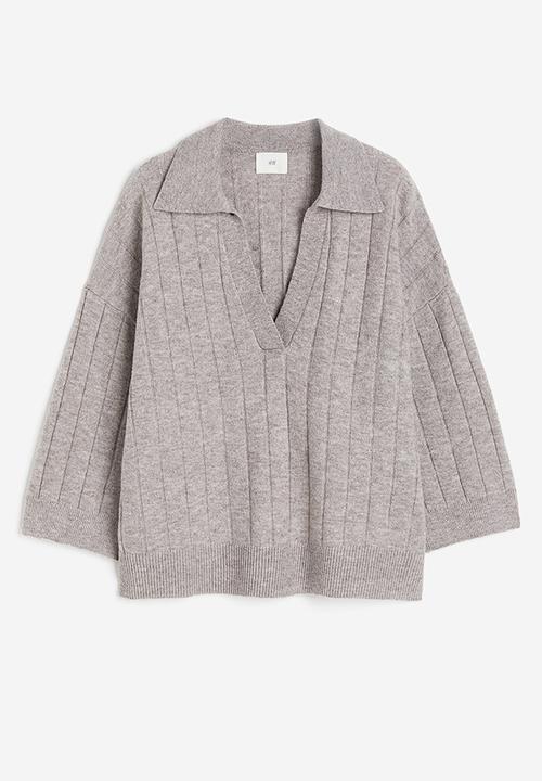 H&M - Collared rib-knit jumper - beige