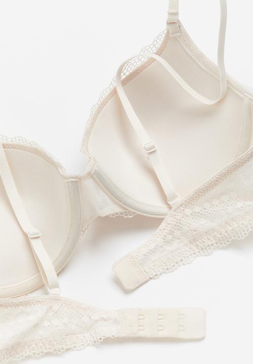 H&M - Lace push-up bra - light beige