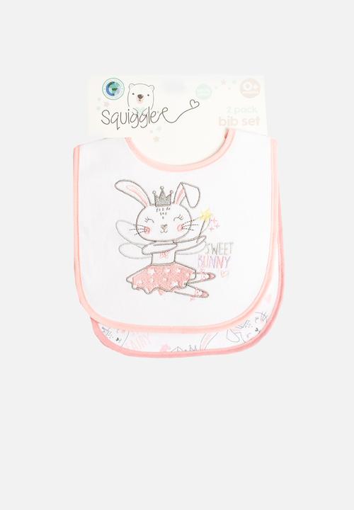 The Character Group (Legacy) - Bunny fairy 2 pack jersey bib set - pink