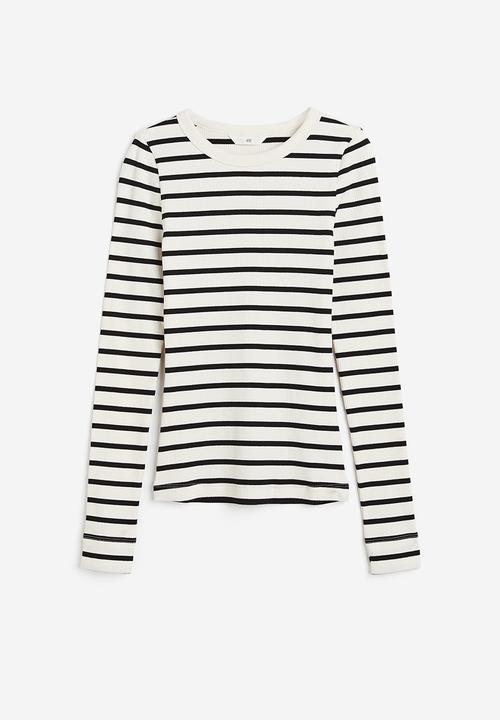 H&M - Ribbed jersey top - white