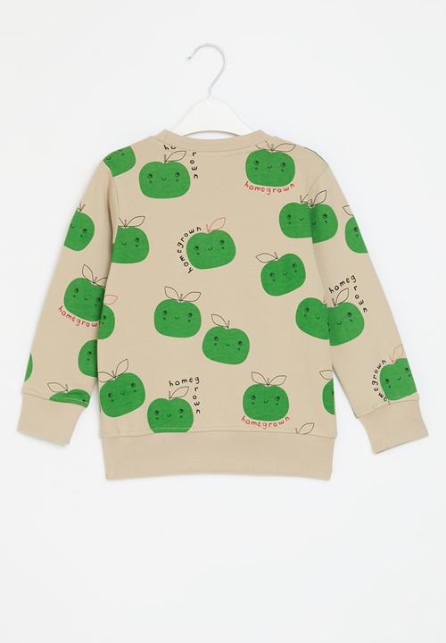 Pop Candy - Printed sweat top - green & beige