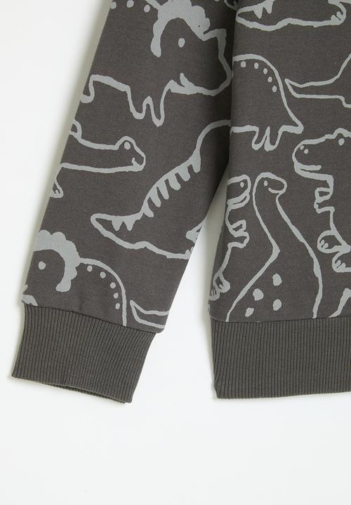 Pop Candy - Printed sweat top - brown and grey