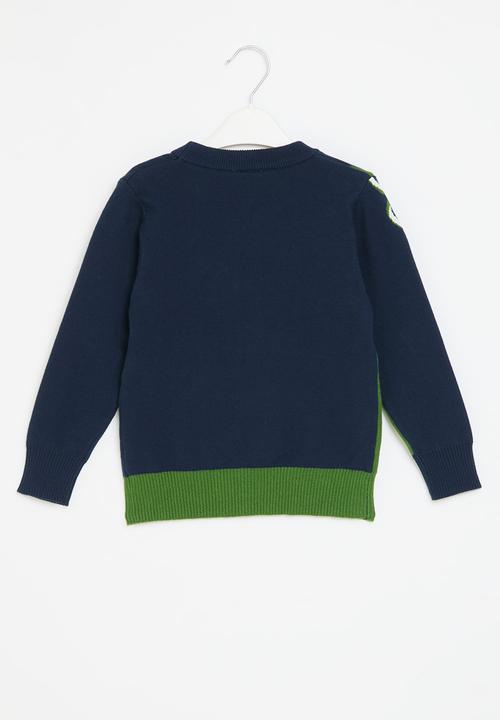 Pop Candy - Colourblock knit jersey - green & blue