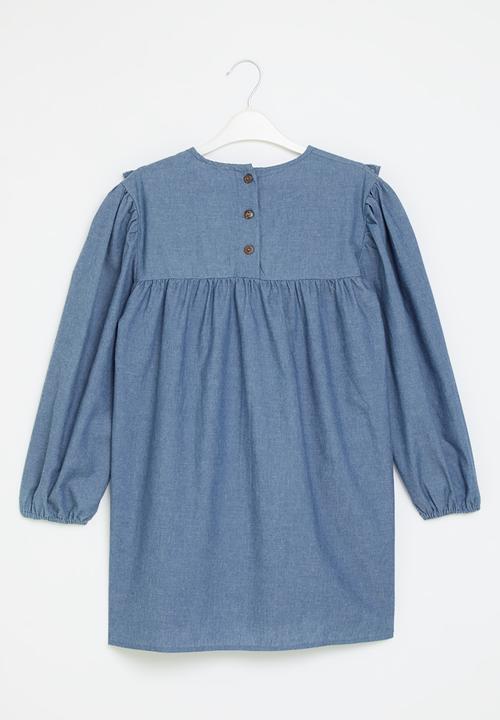 Pop Candy - Embroidered denim dress - blue