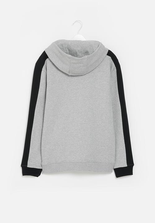 POLO - Boys griffin colour blocked zip thru hoody - grey
