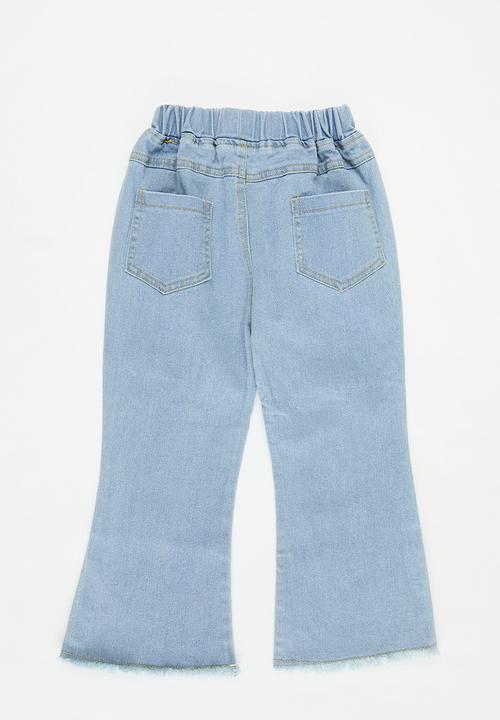 Pop Candy - Wide leg denim pants - stone wash