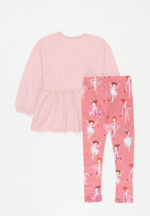 Pop Candy - Printed top & legging set - pink