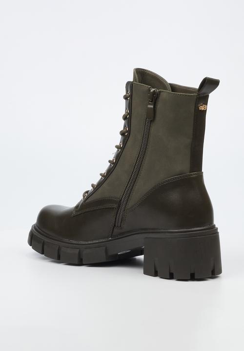 Miss Black - Odyssey 3 lace-up boot - olive