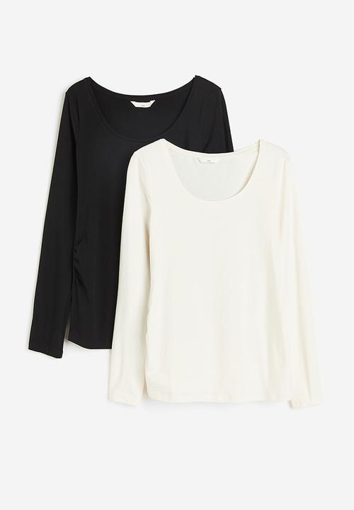 H&M - Mama 2-pack cotton tops - white