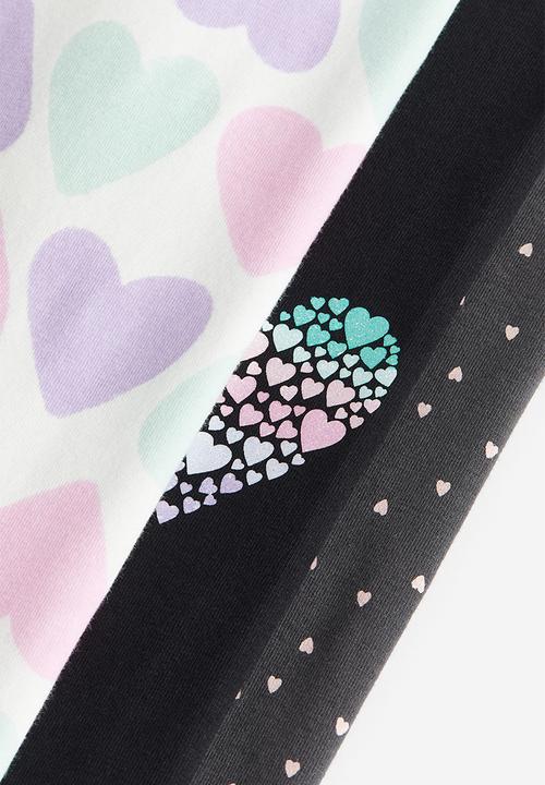 H&M - 3-pack leggings - black & grey multi