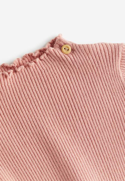 H&M - 2-piece rib-knit set - pink