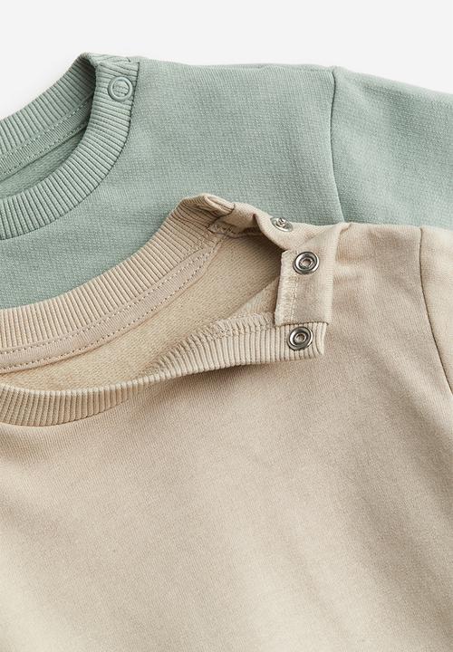 H&M - 2-Pack cotton sweatshirts - light green & beige