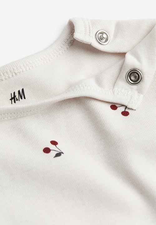 H&M - 2-Pack long-sleeved bodysuits - dark red & cherries