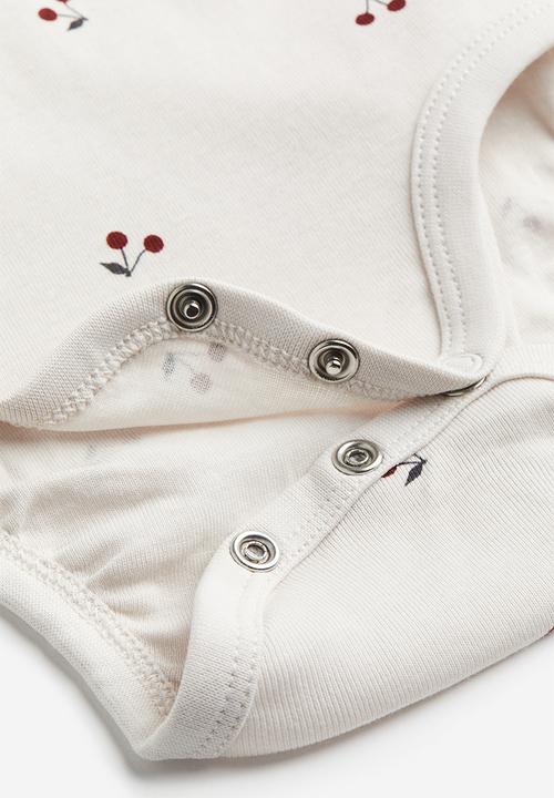 H&M - 2-Pack long-sleeved bodysuits - dark red & cherries