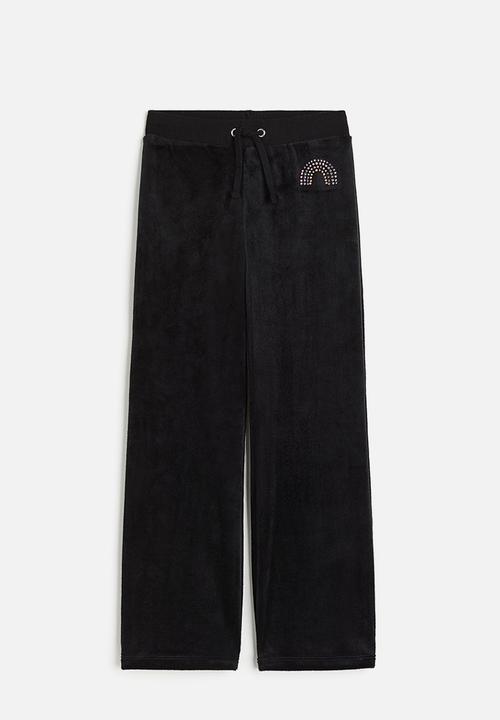 H&M - Velour trousers - black