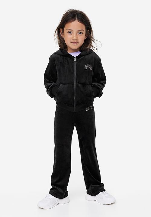 H&M - Velour trousers - black