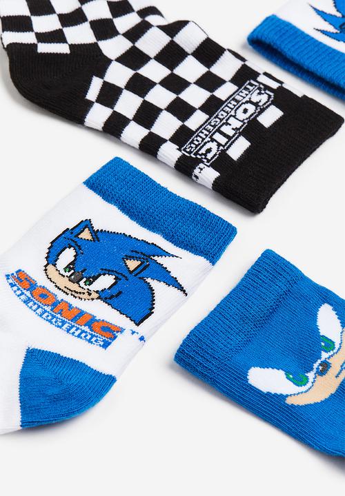 H&M - 5-Pack patterned socks - bright blue & sonic the hedgehog