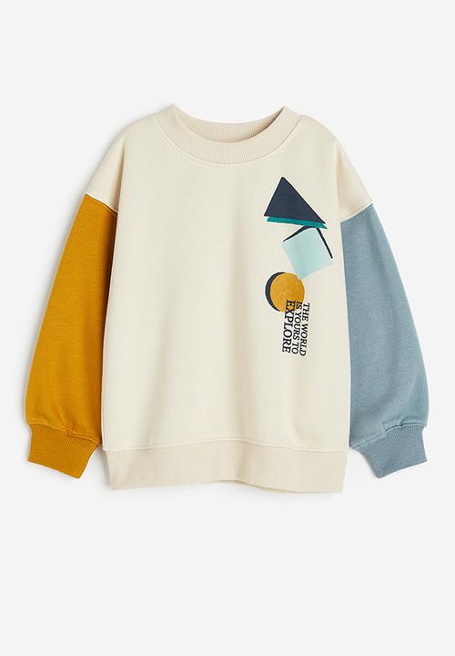 H&M - Oversized sweatshirt - cream & block-coloured 