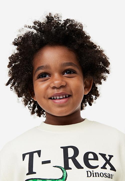 H&M - Sweatshirt - white & tyrannosaurus rex
