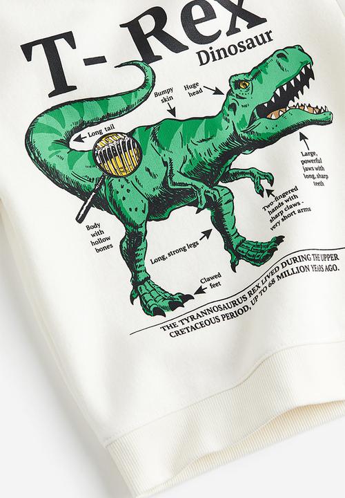 H&M - Sweatshirt - white & tyrannosaurus rex