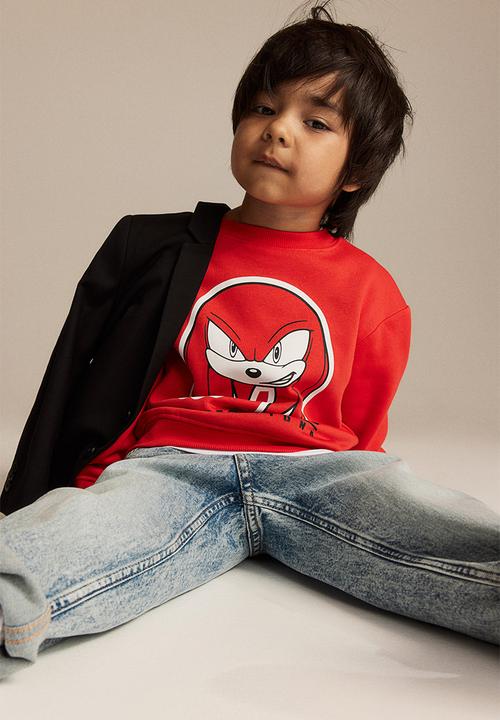H&M - Printed sweatshirt - red & sonic the hedgehog