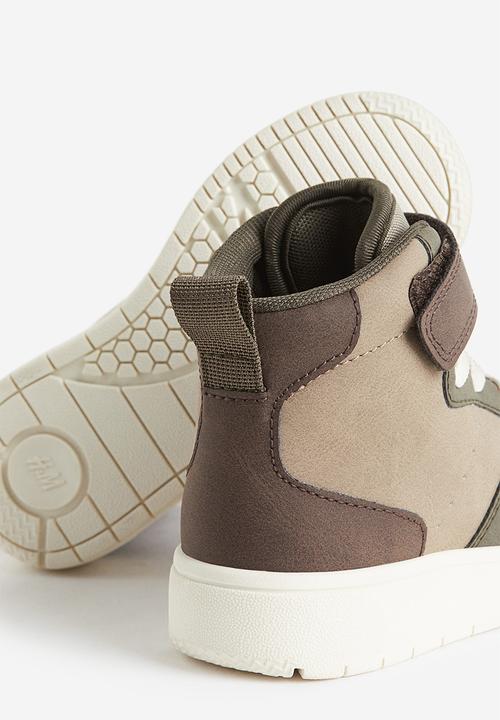 H&M - Hi-top trainers - khaki green & block-coloured