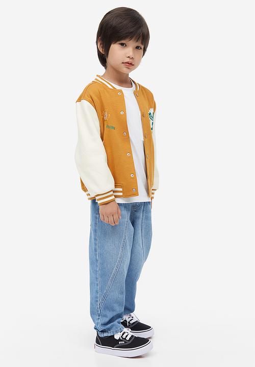 H&M - Motif-detail baseball jacket - dark beige & passion