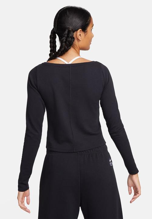 Nike - W nsw air long sleeve top - black/white