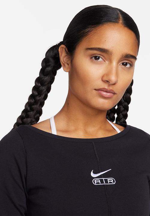 Nike - W nsw air long sleeve top - black/white