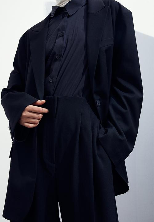 H&M - High-waisted tailored trousers - black