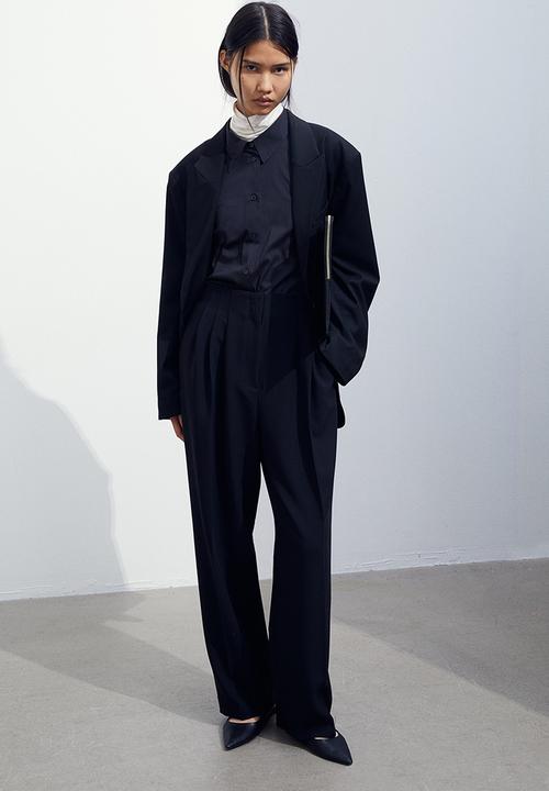 H&M - High-waisted tailored trousers - black