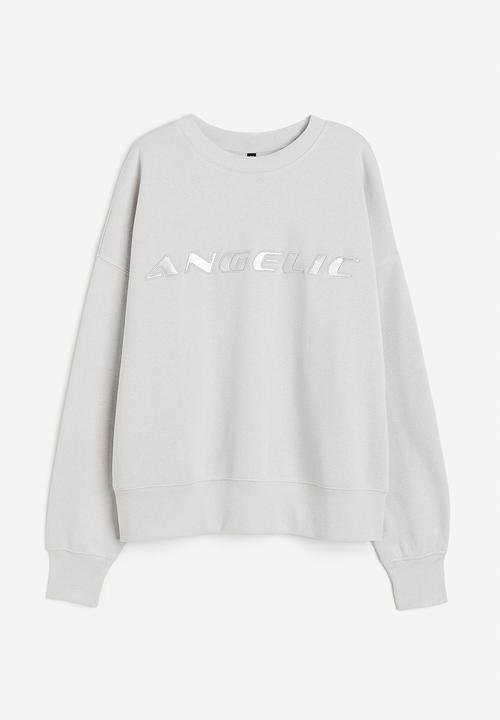 H&M - Oversized motif-detail sweatshirt - light grey