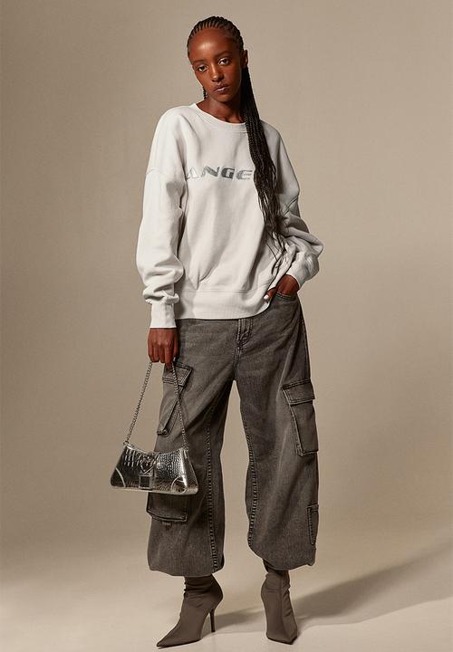 H&M - Oversized motif-detail sweatshirt - light grey