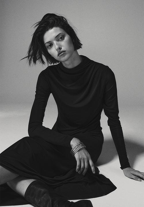 H&M - Jersey turtleneck dress - black