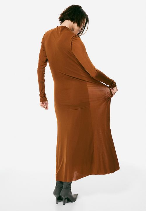 H&M - Jersey turtleneck dress - brown