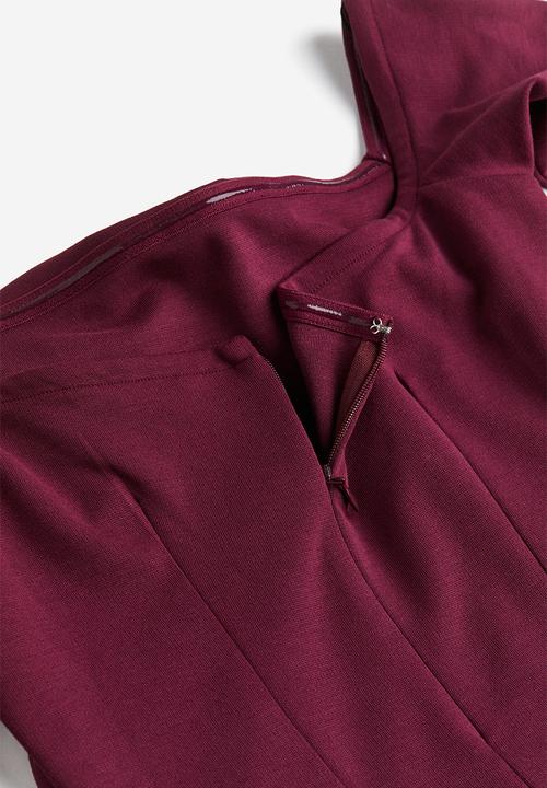 H&M - Off-the-shoulder dress - burgundy