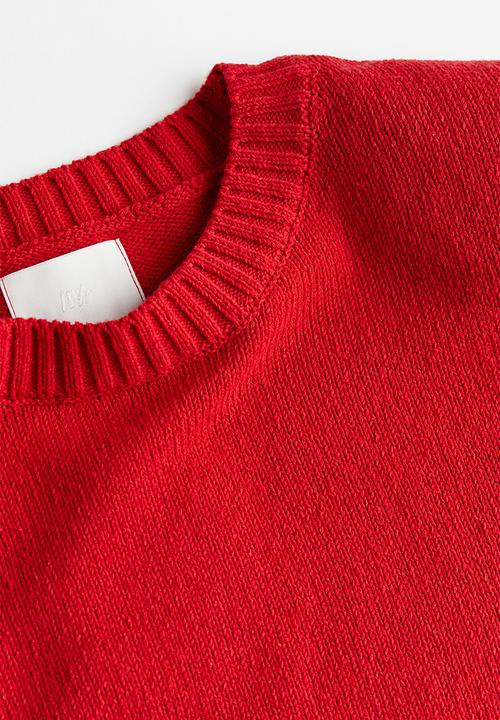 H&M - Knitted shoulder-pad top - red