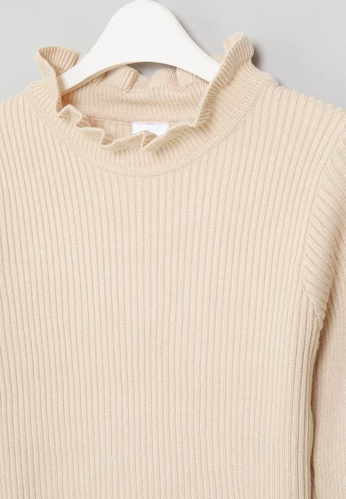 Pop Candy - Frilled poloneck - beige