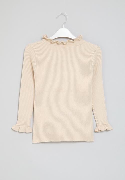 Pop Candy - Frilled poloneck - beige
