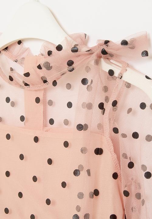 Pop Candy - Polka dot occasion dress - black & pink