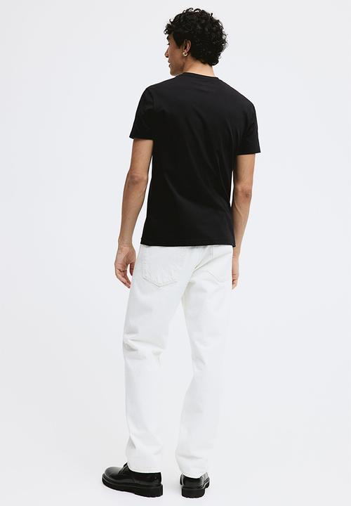 H&M - Slim fit v-neck t-shirt - black