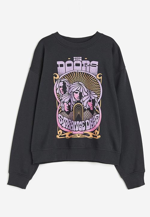 H&M - Printed sweatshirt - dark grey the doors