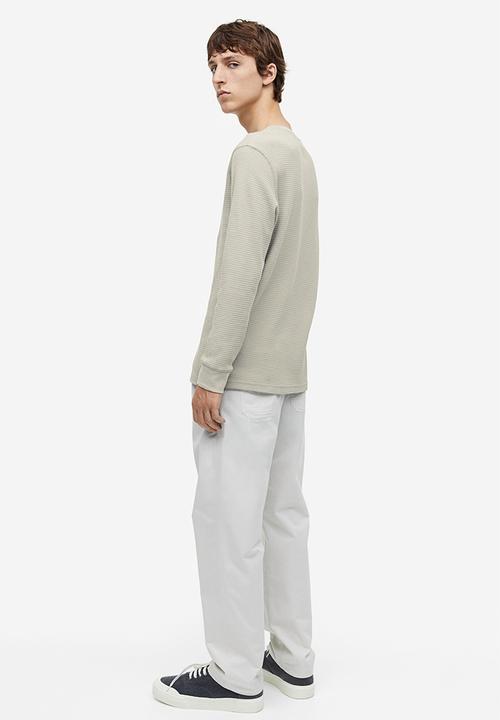 H&M - Slim fit waffled jersey top - beige