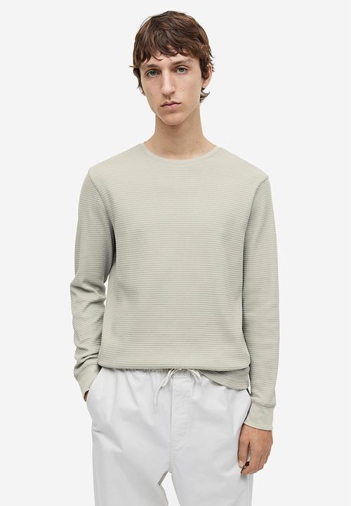 H&M - Slim fit waffled jersey top - beige