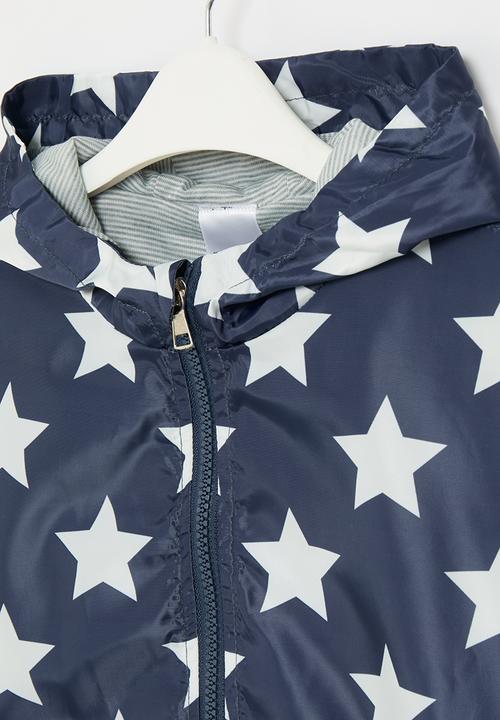 Pop Candy - Printed hooded jacket - blue & white