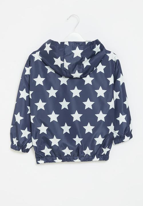 Pop Candy - Printed hooded jacket - blue & white