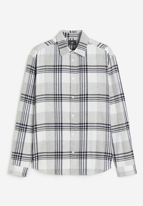 H&M - Regular fit flannel shirt - grey