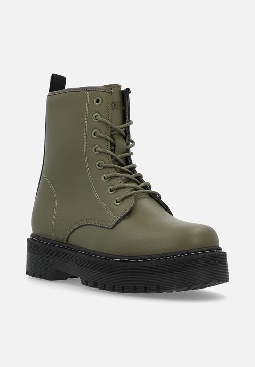 Madison® - Savannah platform lace-up boot - olive