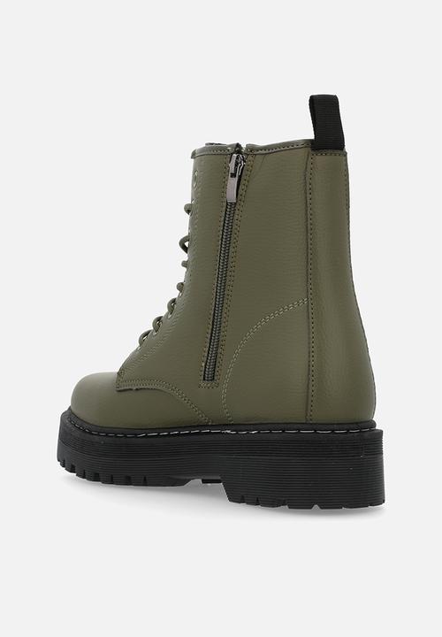 Madison® - Savannah platform lace-up boot - olive